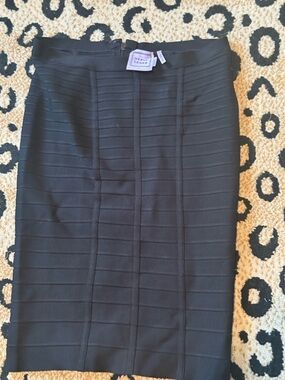 Herve Leger Black Bandage Pencil Skirt